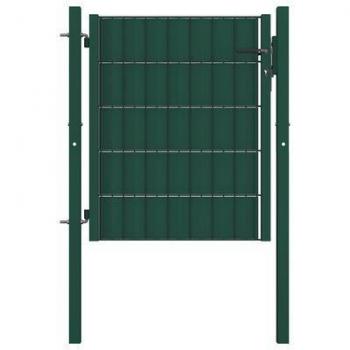 Vidaxl Zauntor PVC und Stahl 100x81 cm Grün
