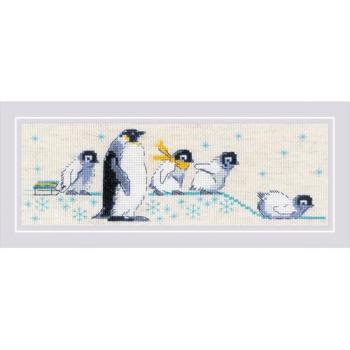 Riolis „Pinguinen“ Kreuzstich‑Set – 24 × 8 cm, Zählmuster