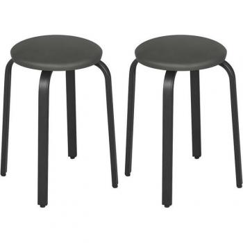 EUGAD Stapelbarer Esszimmerstuhl (2er Pack), Kunstleder