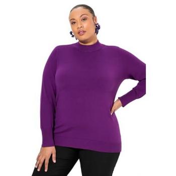 Langarm Stehkragen-Pullover in Lila, für große Größen, Ulla Popken