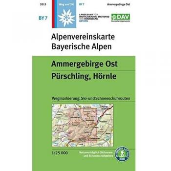 Ammergebirge Ost, Pürschling, Hörnle: Topographische Karte 1:25.000, Wegmarkierung, Ski