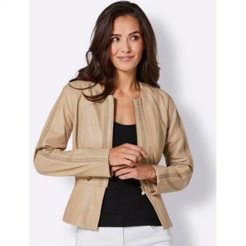 CREATION L Lederblazer „Lammnappa“ – Klassischer Damen-Blazer, Gr. 38, Braun