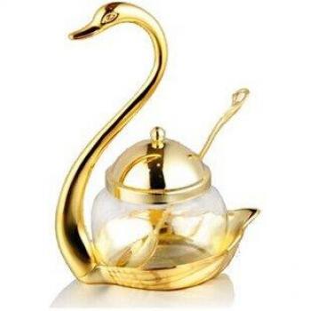 Aluminum Alloy Spice Container with Glass Jar for Coffee and Seasoning