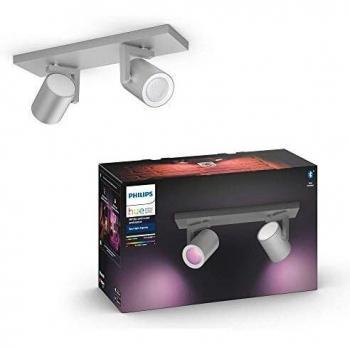 Philips Hue Argenta LED spotlight, two-bulb alu