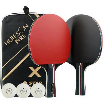 Juego de Palos Deportivos Ping Pong: Madera, Rojo/Negro, Para Iniciantes