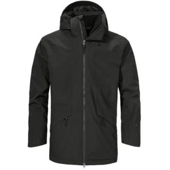 Herren-Winterparka SCHÖFFEL Malkay Hoodie – 100 % Polyester, 58, Schwarz