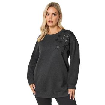 Sweatshirt gris avec œillets Yours Curve