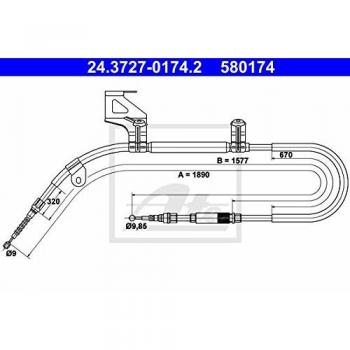 ATE Bremsseil hinten links VW Passat 3B