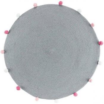 Tappeto Pompon Grigio Ø 90 Cm Douceur d'Intérieur