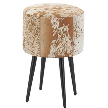 Tabouret Unique Aubry Gaspard – Peau de Vache Multicolore – 30x45x30cm