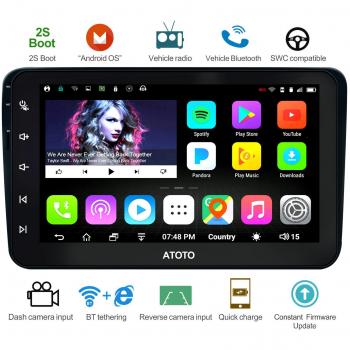 ATOTO A6 für Volkswagen: Premium Android Auto Stereo, Dual‑Bluetooth, Schnellladeanschluss, 32 GB Indash – Multimediasystem mit WiFi/BT Tethering