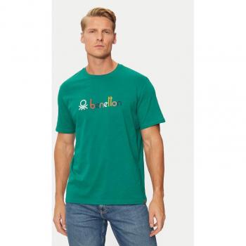 Grünes Benetton T-Shirt 3I1XU109Q – Relaxed Fit Damenmode