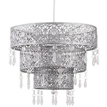 Tiered Silver Moroccan Light Fixture