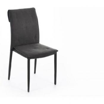 Sillas de Comedor de Tela Gris con Soporte Metálico