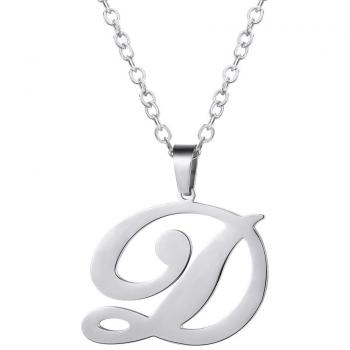 Bijoux Femme Pendentif Lettre D en Acier INOX
