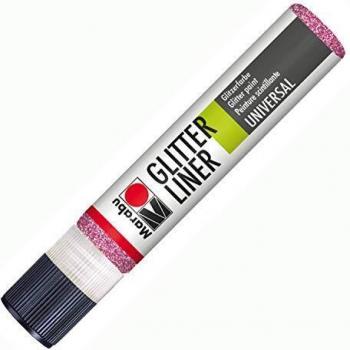 Marabu Wasserbasierte Glitter-Liner Farbe in Rosa für Stoff und Holz
