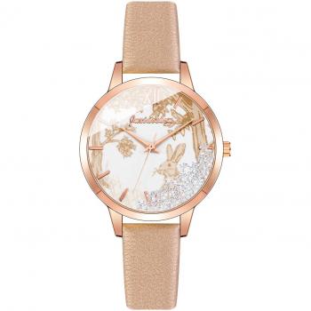 Pulsera Reloj para Damas, Cuarzo y Correa de Cuero Árbol Conejo