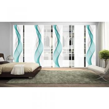OPALIA Panorama‑Gardinen – 7 Paneele, halbtransparent, 245 × 60 cm