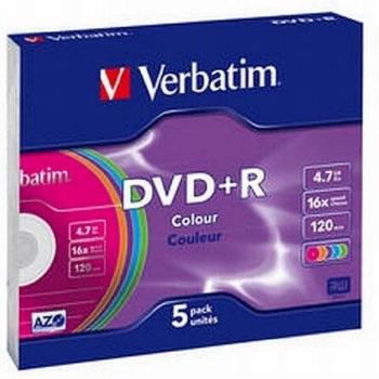 DVD+R 4,7GB 16X Verbatim Slim Case 5-pack
