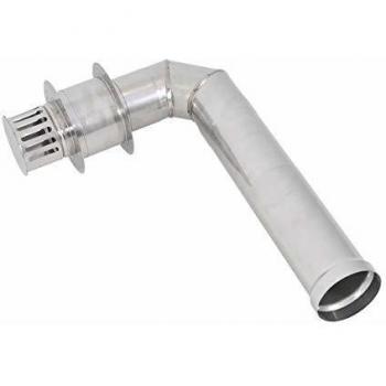 Conduit de fumée Thermo Products WDV130 Sortie de Mur pour Chauffe Eau TTulpe Indoor B-14, INOX THEFLU005