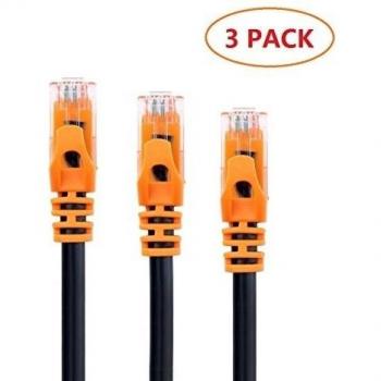 Cable de red Cat.6, VanDeSaiL® Cat6 RJ45 Gigabit LAN Patch Cable Snagless UTP Naranja 3pack