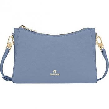 Aigner Ivy Leather Shoulder Bag in Blue 23 cm