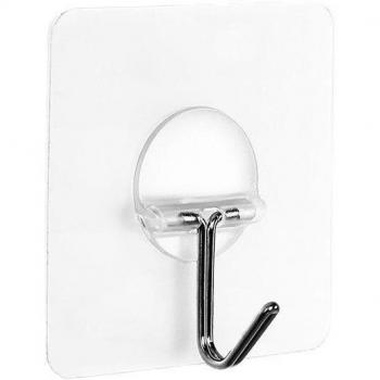 Gancho ECOCO para Puerta, Transparente, 4 Piezas, Autoadhesivo, Sin Clavos, Sin Rastro