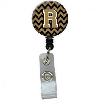 CJ1050‑RBR Retro Badge Reel with R Chevron – Black/Gold, Multi‑Color