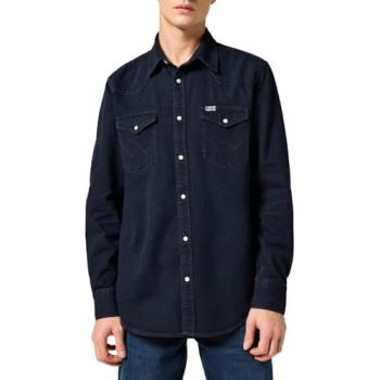 WRANGLER XXL Herrenhemd Western in tiefem Blau