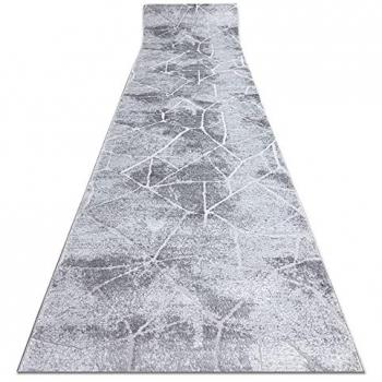 RUGSX Grey Fleece Marble Runner 80 cm