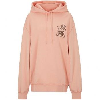 Sudadera HUGO mujer Dejanna rosa salmón amarilla