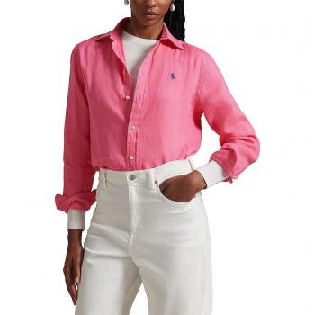 Blouse légère en lin rose XL Ralph Lauren