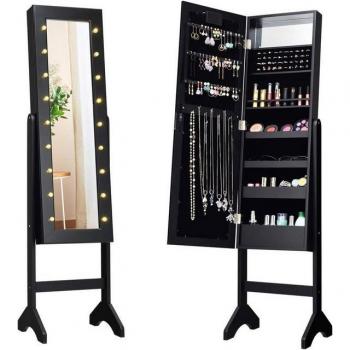 Frei stehender Schmuckschrank mit LED-Lichtern