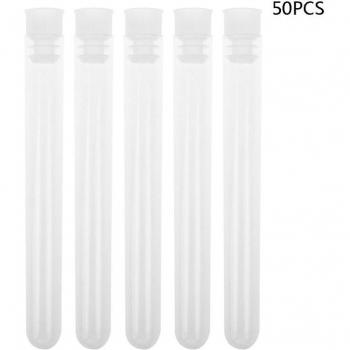 Push‑Caps Transparent Test Tubes 12x100mm – 50 Pack