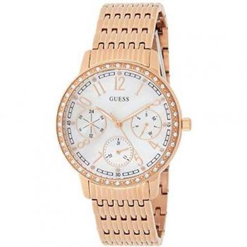 Stainless Steel Lattice Watch by Guess for Women in Brown, with Rose Gold Tone