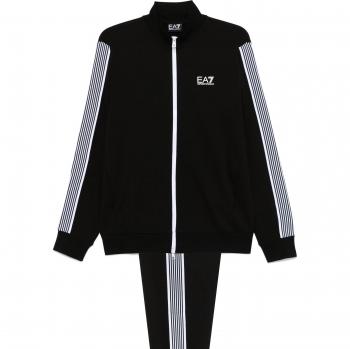 EA7 Emporio Armani Trainingsanzug 7 Linien Kontrast schwarz weiß