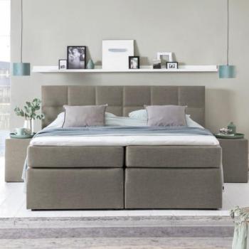 Möbelfreude Boxspringbett Beige/Grau 160x220 cm H2