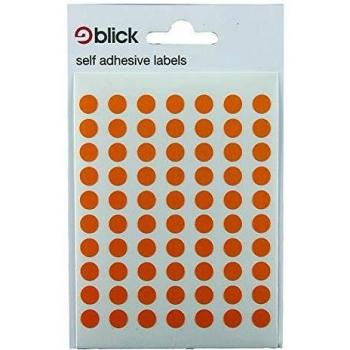 Blick Coloured Labels in Bags Round 8mm Dia 490 Per Bag Orange (Pack of 9800) RS002857
