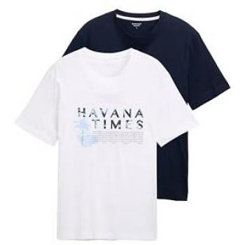 TOM TAILOR Herren T-Shirts, 2er-Pack, uni, Gr. XXXL