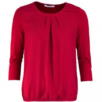 Betty Barclay Runder Hals Geraffter Shirt, 3/4 Arm, Rot, 46
