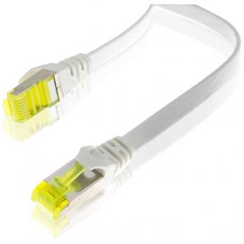 Câble Ethernet Adwits Cat 7 blindé RJ45 U/FTP, plat et blanc