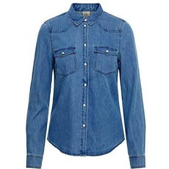 Camisa de denim de manga larga Vero Moda para mujer, modelo Maria, azul medio, M