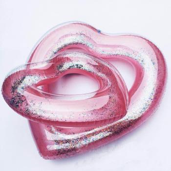 Rose Gold Heart Swim Ring for Adults and Kids