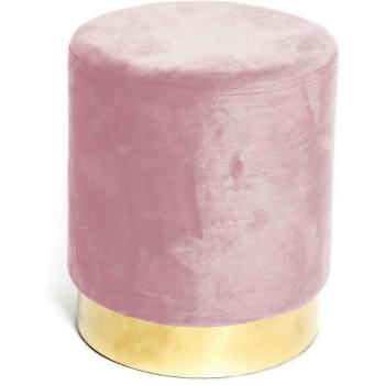 Pouf Velours Rose Cilindro