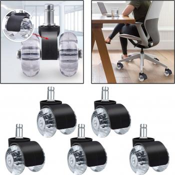 Jeu de Roues Pivotantes pour Chaises de Bureau – Ensemble 5 pièces