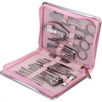 Colección Clipper + Manicure: Kit de 26 Herramientas Inox Brillantes