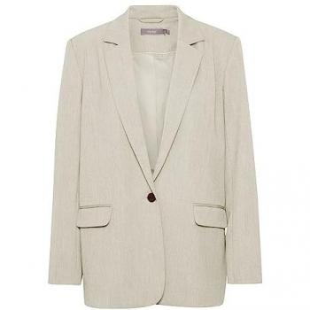 Fransa Damen Blazer 20611135 Beige Loose Fit Größe 42