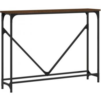 Console d'Entrée Moderne en Bois et Métal 102x22,5x75 cm