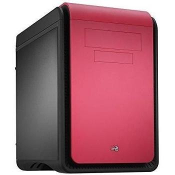 Caja para PC gamer Aerocool Dead Silence (3.5 mm, 2 x USB 3.0, 2 x USB 2.0), color negro y rosa