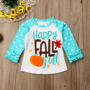 Little Girl Autumn Pattern Long Sleeve T-Shirt